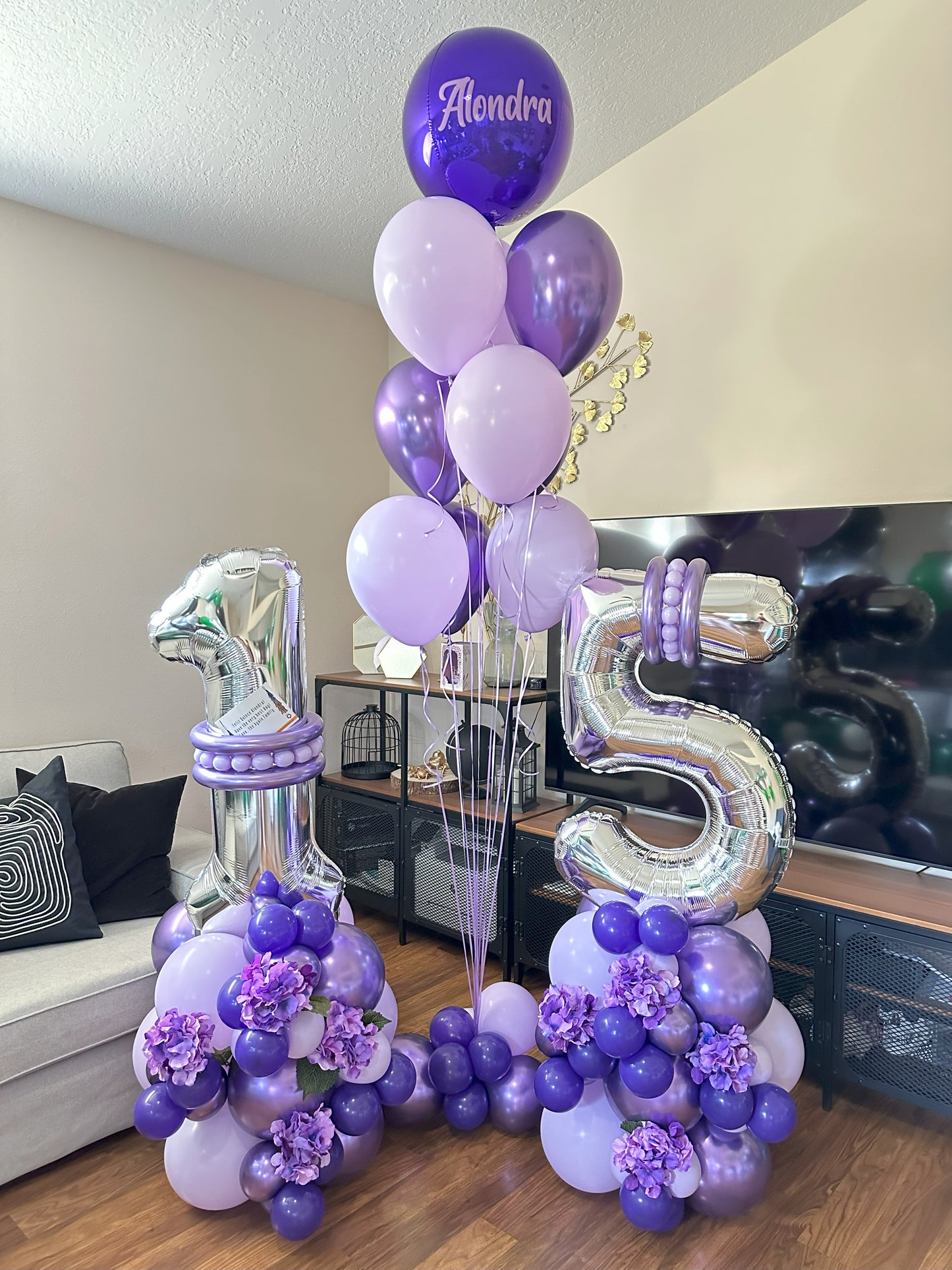 Birthday Bloom Balloon Columns
