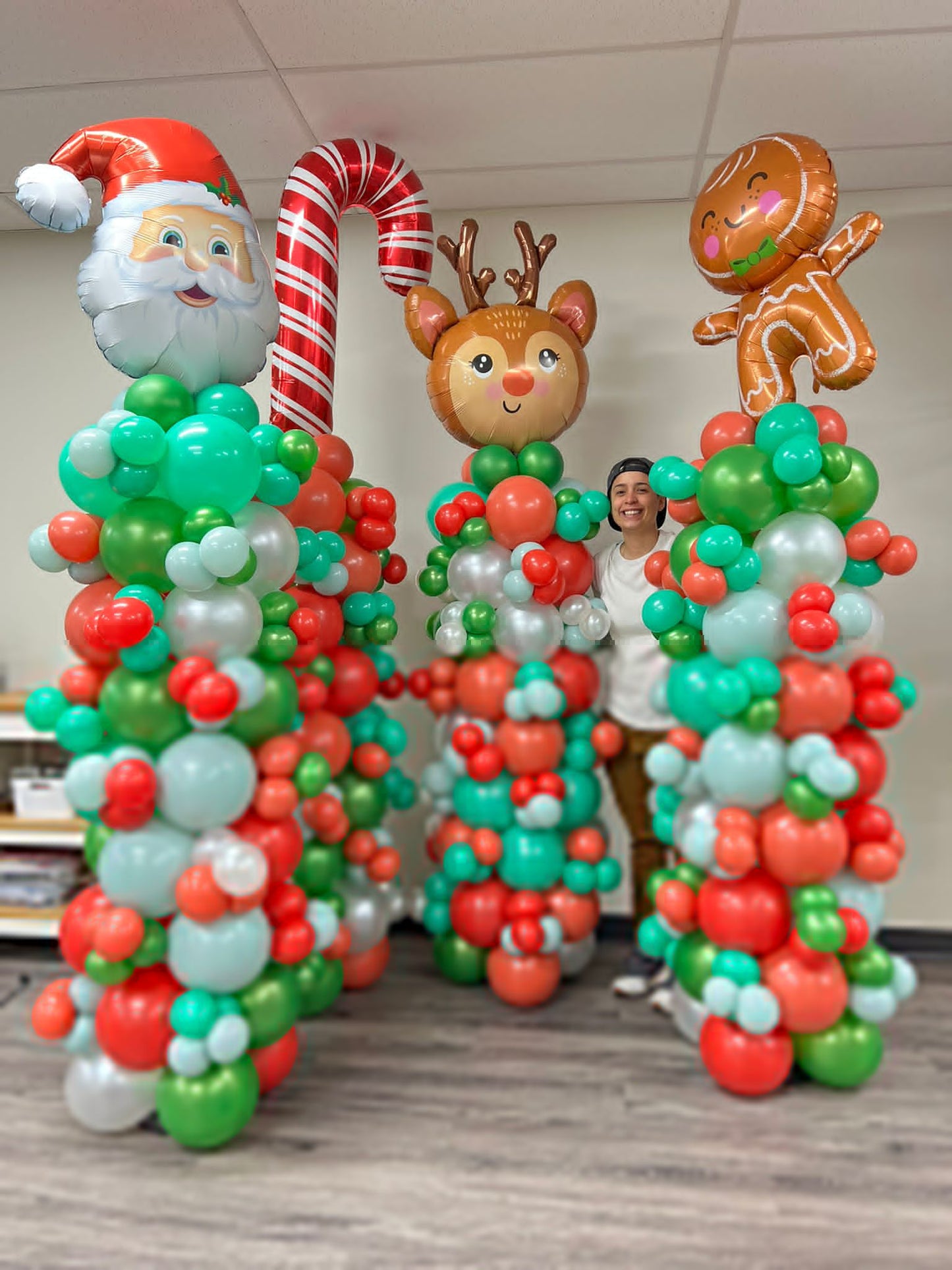 Christmas Character Balloon Column Foil Topper