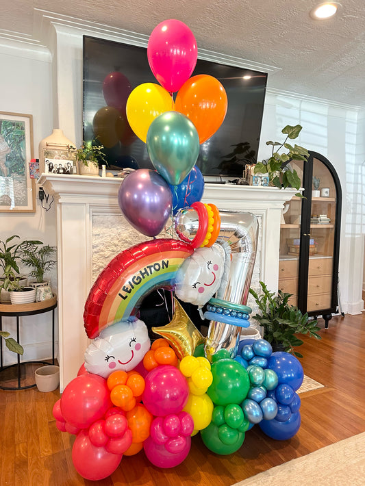 Rainbow Birthday Balloon Bouquet