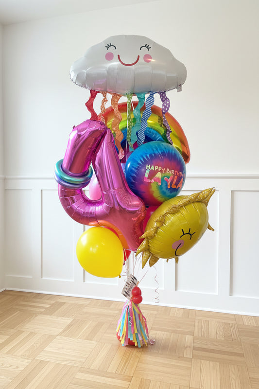Sunny Rainbow Birthday Balloon Bouquet
